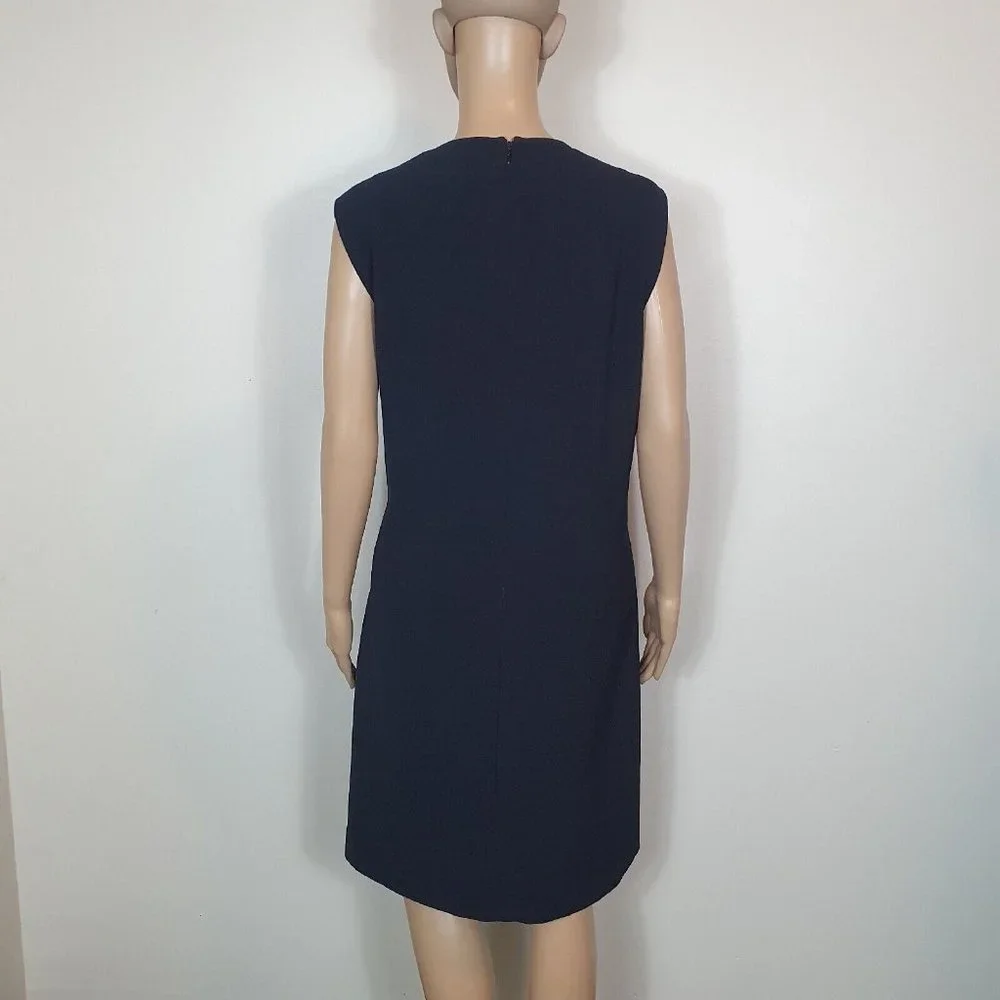 NWOT Jane Lamerton Dress Sze16 black blue Straight shift 2 tone office formal - Picture 4 of 7